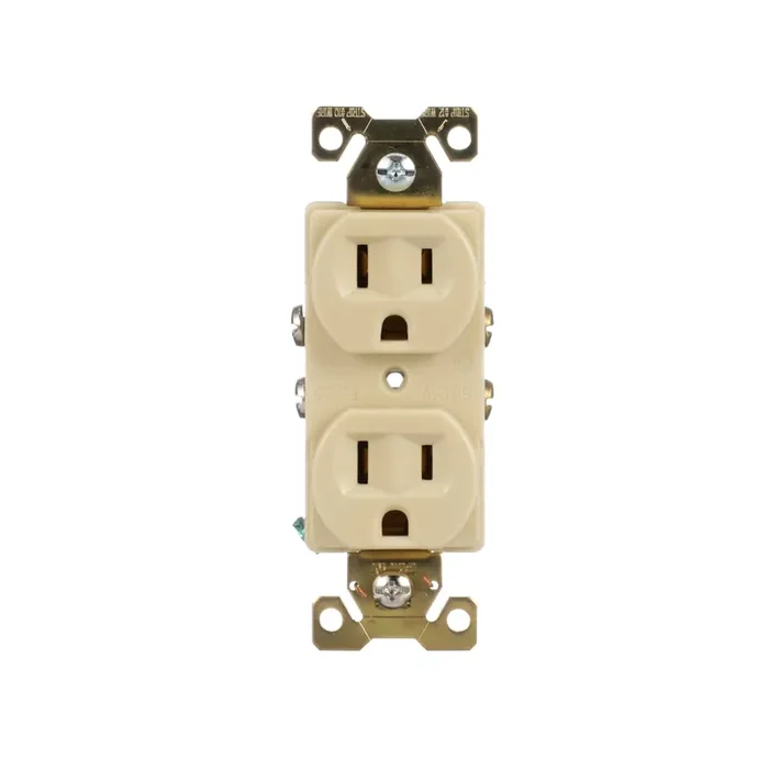 Eaton Arrow Hart 15 -Amp 125-volt Industrial Duplex Outlet , Ivory