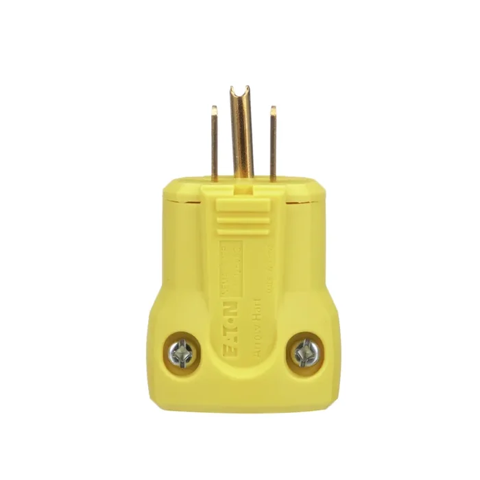 Eaton Arrow Hart 15-Amp 125-Volt NEMA 5-15 3-wire Grounding Heavy-duty Straight Plug, Yellow