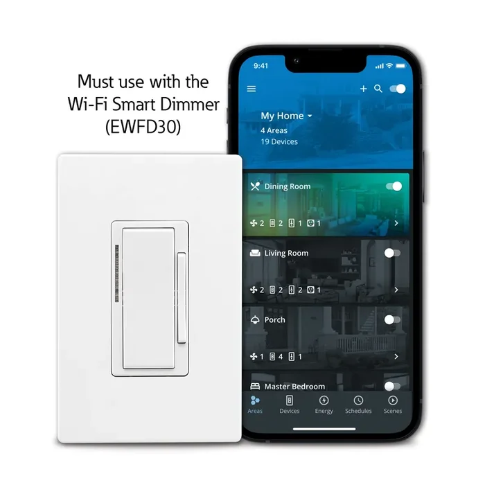 Eaton Wi-Fi Smart Single-pole/3-way LED Decorator Companion Dimmer White/Light Almond/Ivory