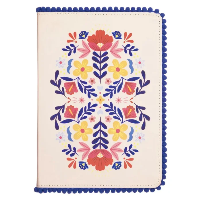 Eccolo Blue Floral Pom-Pom Journal