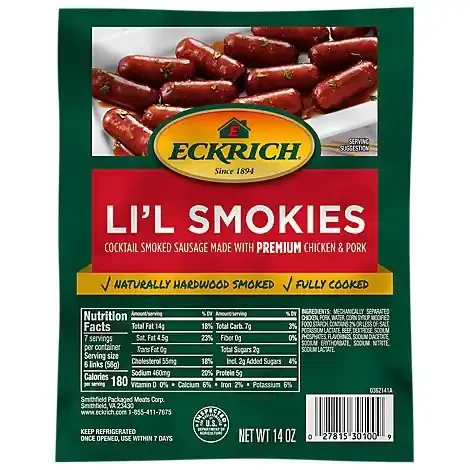 Eckrich Li‘l Smokies Cocktail Smoked Sausage Links – 14 Oz