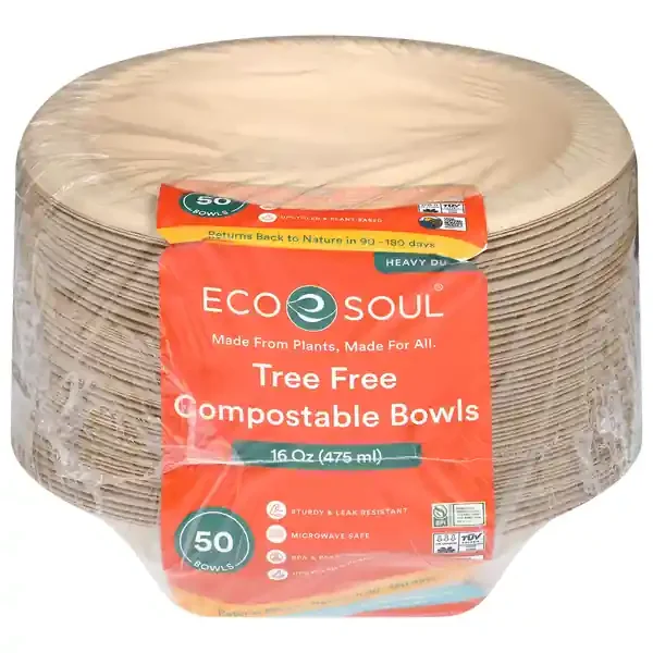 Eco Soul Plant Based Compostable Paper Bowls 16 oz