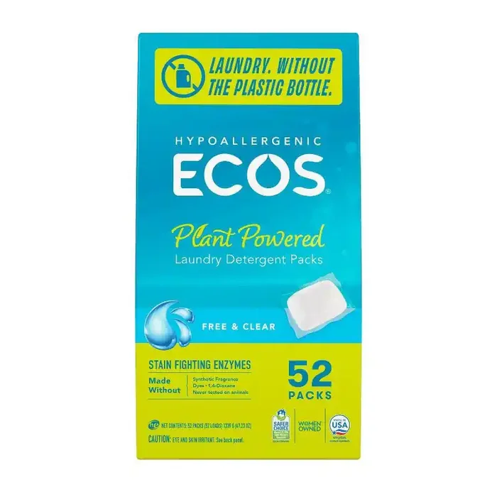 ECOS Free & Clear Laundry Detergent Packs – 52ct