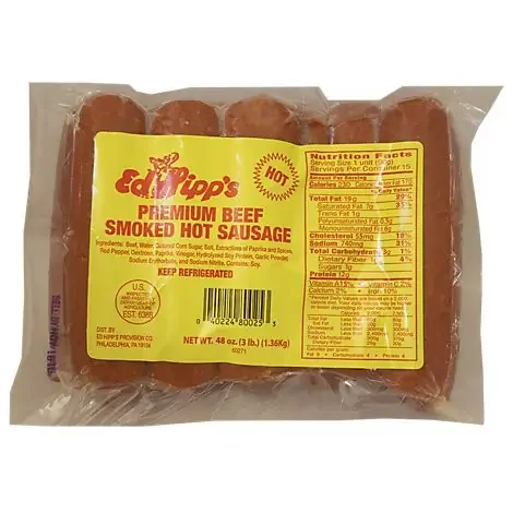 Ed Hipps Smoked Hot Sausage – 16 OZ
