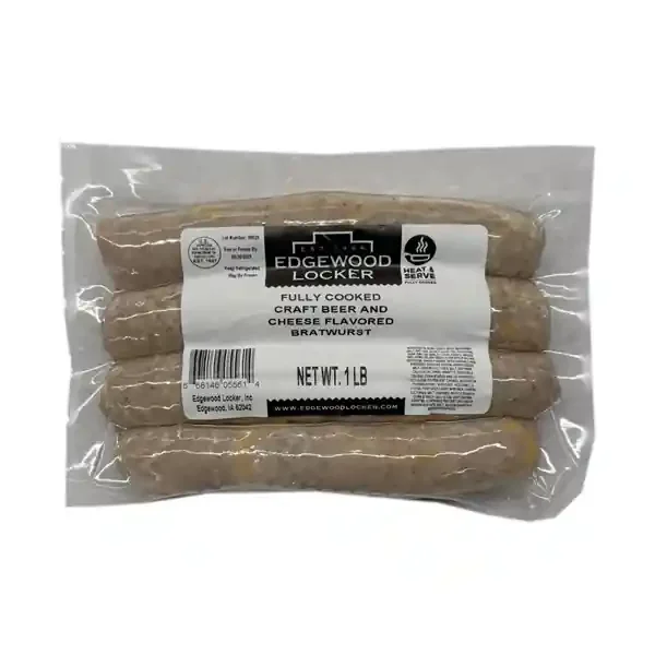 Edgewood Locker Fully Cooked Craft Beer And Cheese Bratwurst
