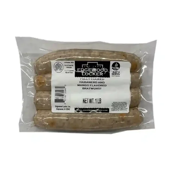 Edgewood Locker Fully Cooked Habanero And Mango Bratwurst
