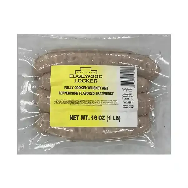 Edgewood Locker Fully Cooked Whiskey & Peppercorn Bratwurst