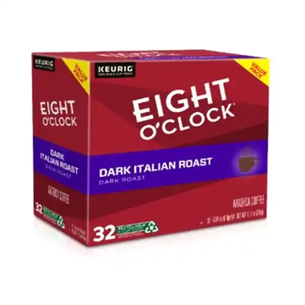 Eight O‘Clock Coffee Dark Italian Roast, Keurig Single Serve K-Cup Pods, Dark Roast, 32 Count