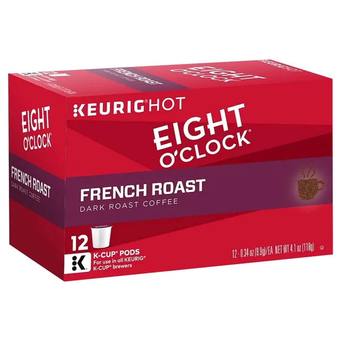 Eight O‘Clock Coffee Dark Roast French Roast Coffee K-Cup Pods – 12 ct
