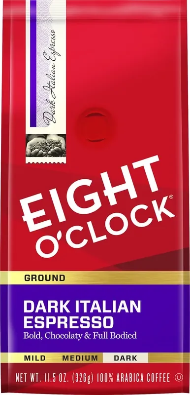 Eight O‘Clock Coffee Eight O‘Clock Dark Italian Espresso Ground Coffee 11.5 oz. Bag