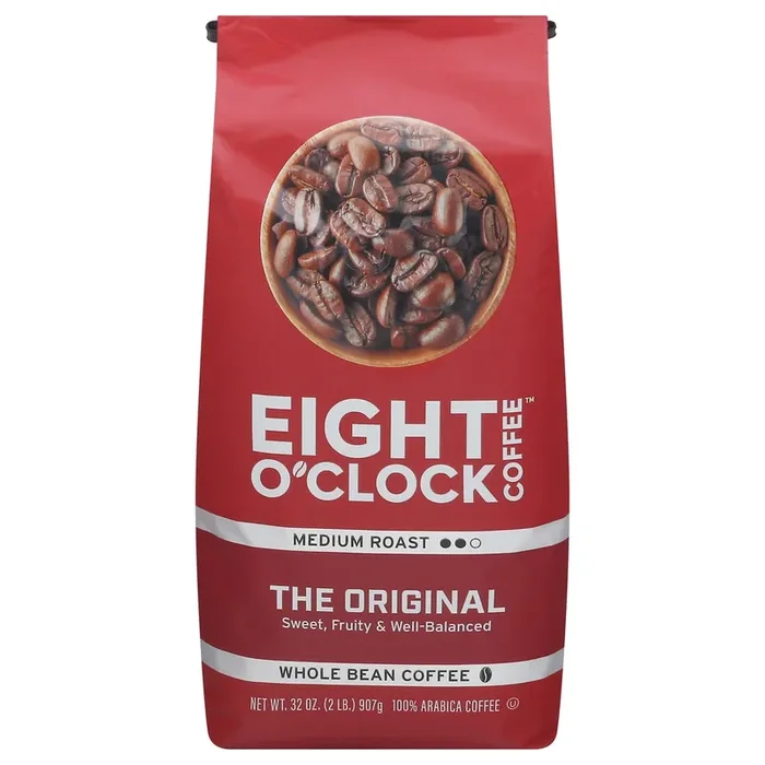 Eight O‘Clock Coffee Original Whole Bean Medium Roast Coffee – 32 oz