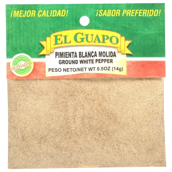 El Guapo Ground White Pepper (Pimienta Blanca Molida), 0.5 oz