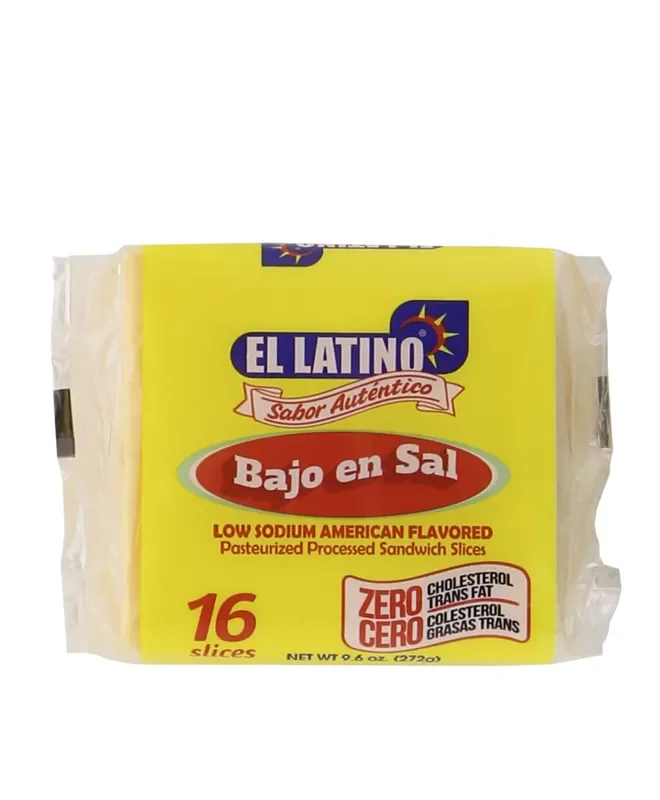 El Latino Low Sodium American Flavored Pasteurized Processed Cheese Sandwich Slices