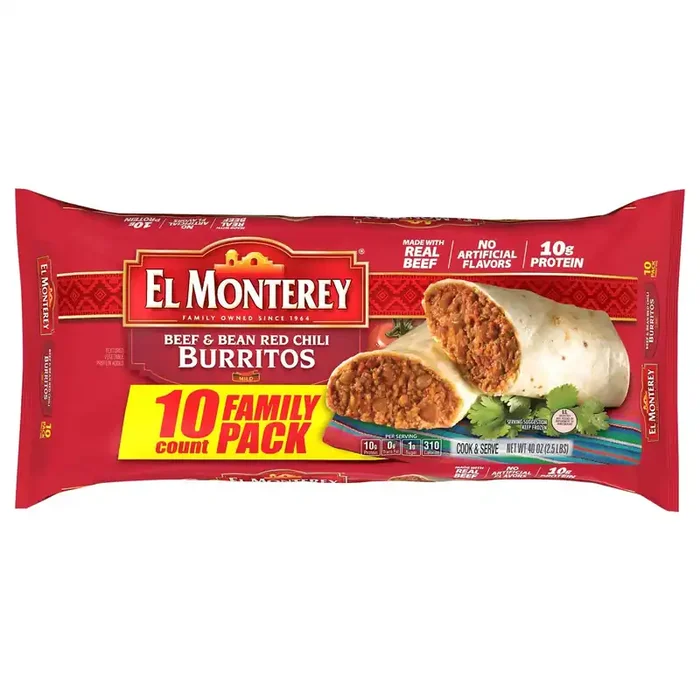 El Monterey Burritos Beef & Bean Green Red Family Pack