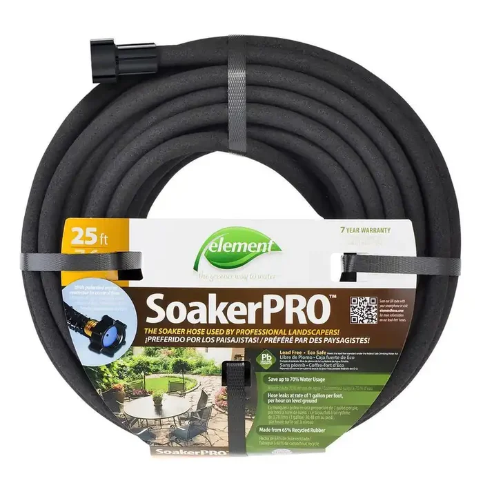 Element 3/8-in x 25-ft Kink Free Rubber Black Soaker Hose