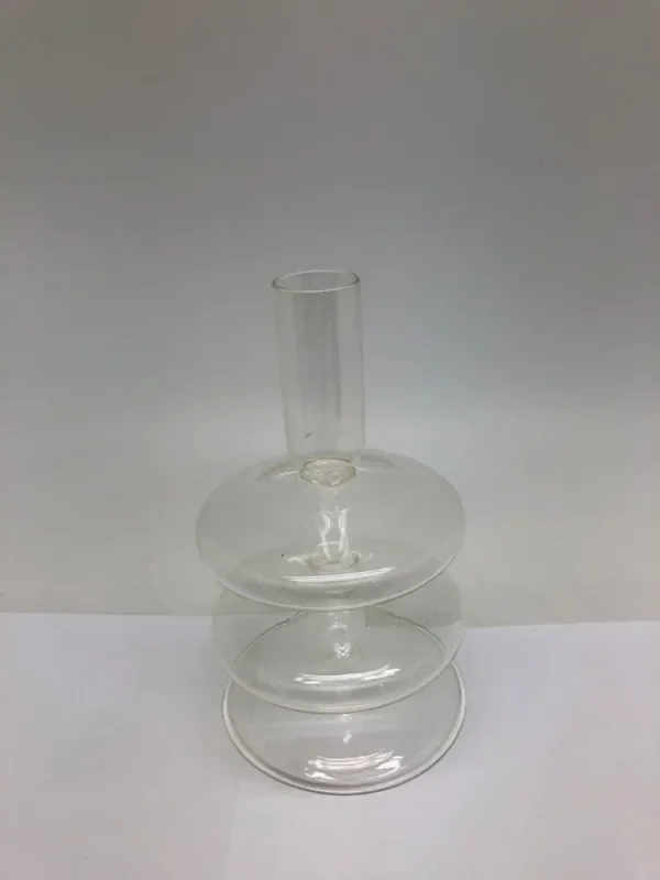 Elements 2 Disk Glass Candle Holder Clear 6IN