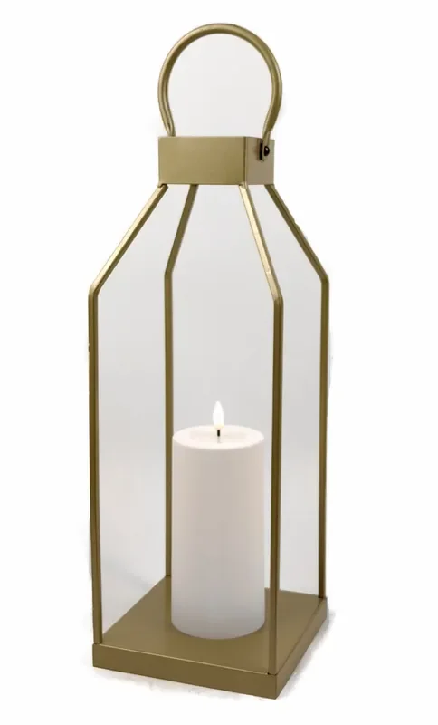 Elements Gold Wire LED Metal Lantern