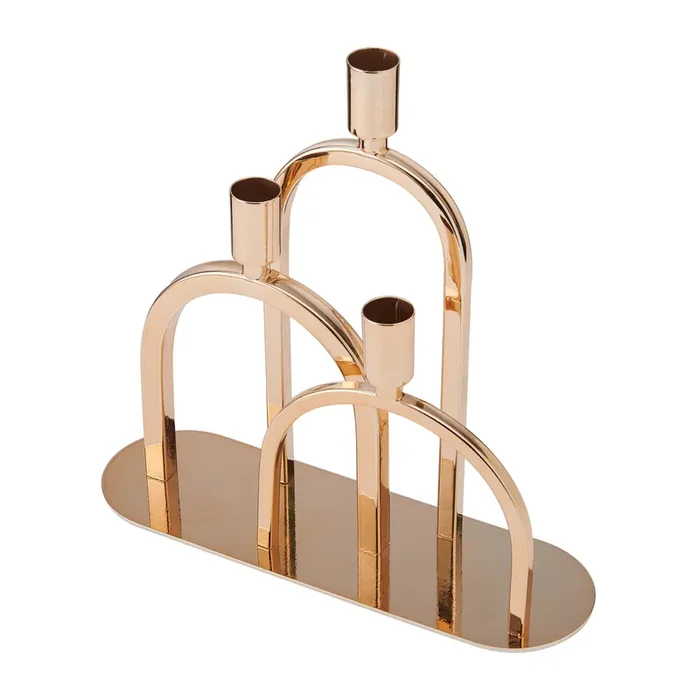 Elements Metal Taper Candle Holder CHPN 10x9IN