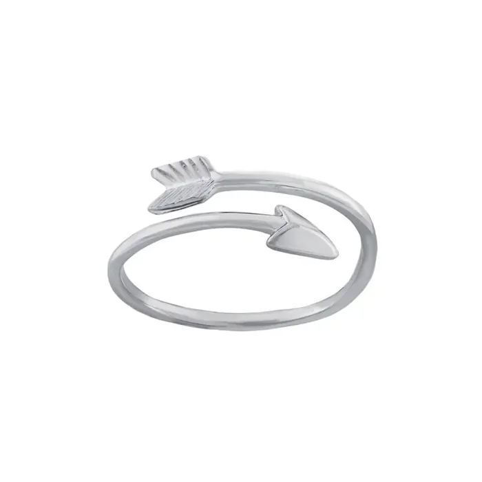 Elements Silver Plated Bypass Arrow Ring