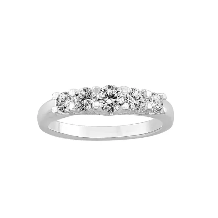 Elements Silver Plated Cubic Zirconia Ring- Size 8