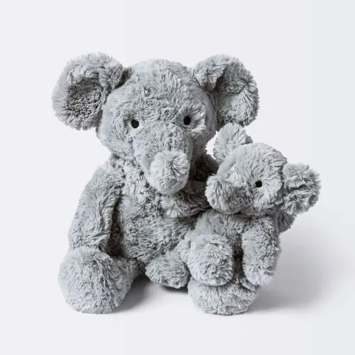 Elephant Plush Animal with Mini Plush – Gray – 2pk – Cloud Island™