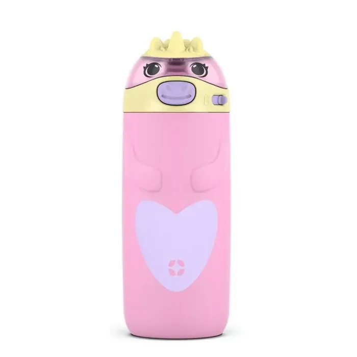 Ello 12oz Stainless Steel Water Bottle Cleo Pink Kids Portable Drinkware, Dishwasher-Safe, Blossom Color