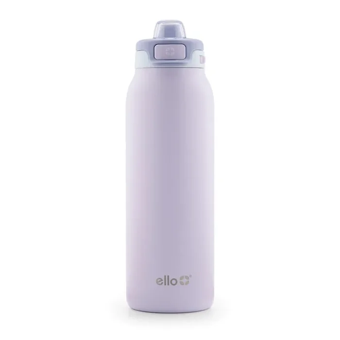 Ello Pop & Fill 32oz Stainless Steel Water Bottle with QuickFill Technology Double Walled Vacuum Insulated Metal Leak Proof Locking Lid Sip and Chug Reusable BPA Free