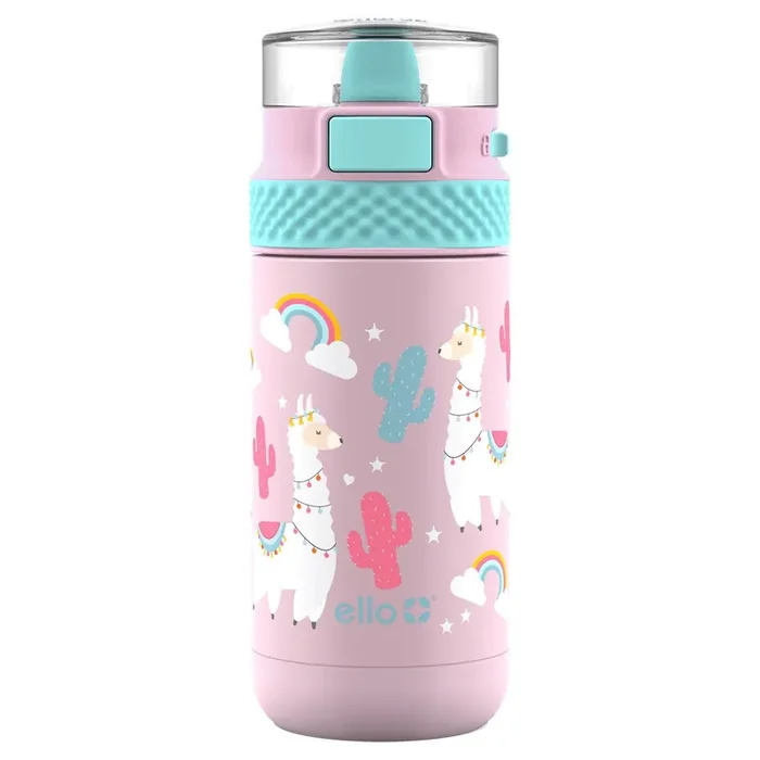 Ello Ride Stainless Steel Kids‘ Water Bottle Llamas