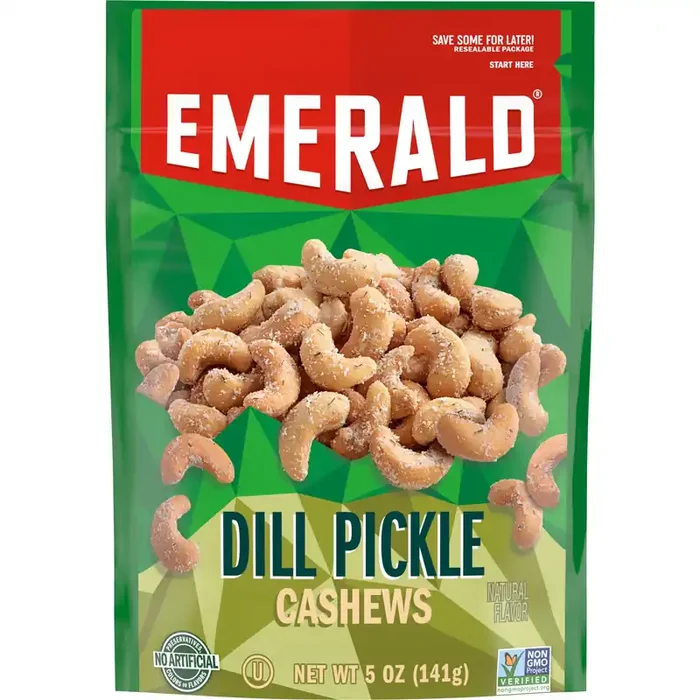 Emerald Nuts, Dill Pickle Cashews, 5 Oz Resealable Bag
