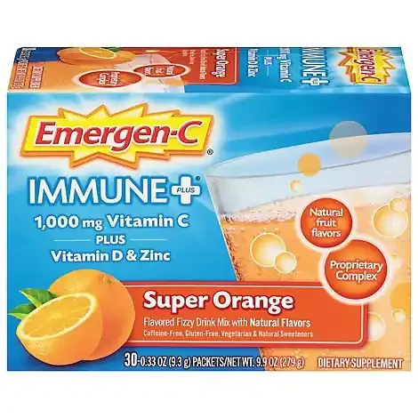 Emergen-C Immune Plus Super Orange Dietary Supplement – 30 Count