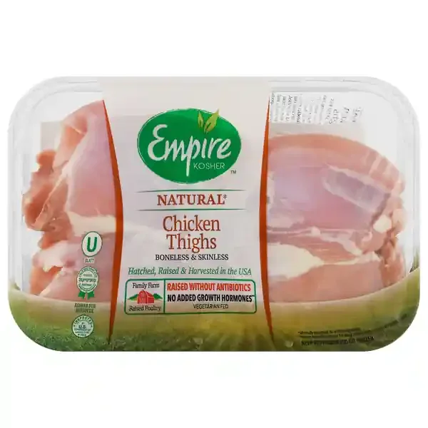 Empire Kosher Natural Boneless & Skinless Chicken Thighs – 4 ct