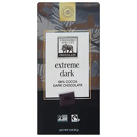 Endangered Species Chocolate Bar Dark Chocolate Panther 88% Cocoa – 3 Oz