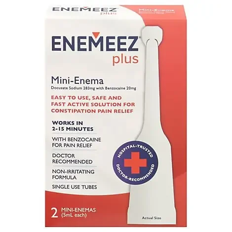Enemeez Plus 283mg Docusate Sodium And 20mg Benzocaine Mini Enema – 2 Count