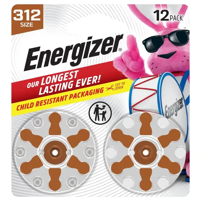 Energizer 1.45V Zinc Air Batteries Size 312 12 ea