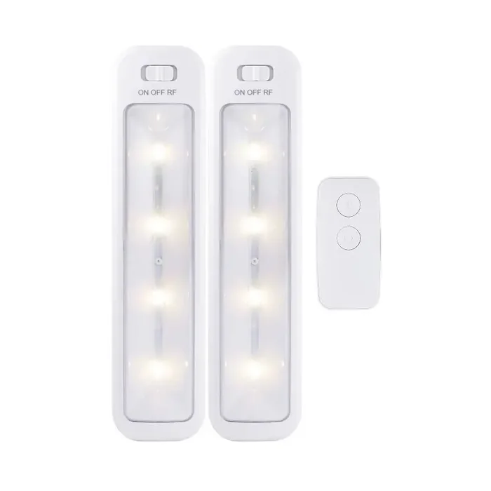 Energizer 10″ 2pk 70 Lumens Battery Operated LED Cabinet Lights Bar with Wireless RF White Closet Light, Remote Control