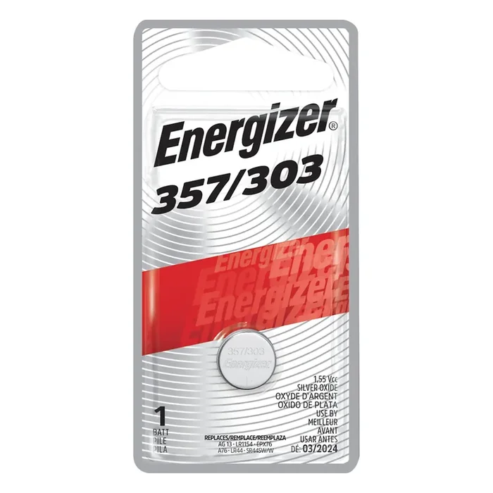 Energizer 357/303 Silver Oxide Battery 1 ea