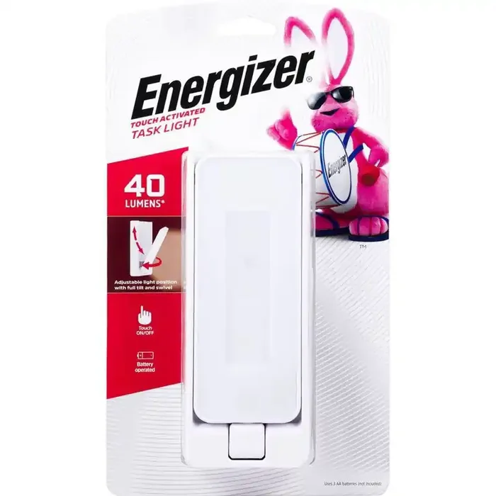 Energizer Battery Operated Swivel Task LED Cabinet Lights Capacitive Touch Tap Light for Closet, 50 Lumens, 30 Hr Run Time