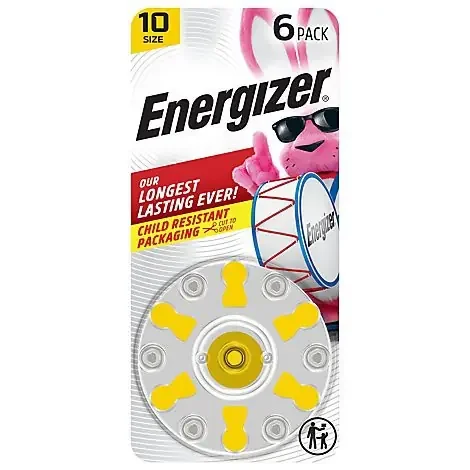 Energizer Hearing Aid Zinc Air 10 Batteries – 6 Pack – 6 CT