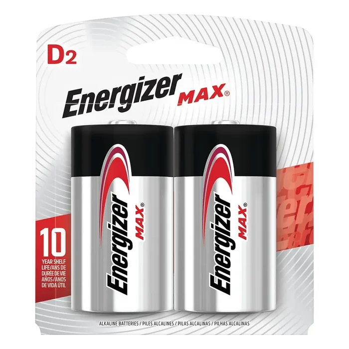 Energizer MAX D Batteries (2 Pack), D Cell Alkaline Batteries