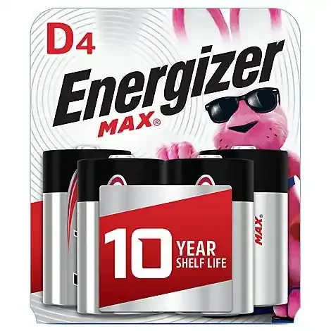 Energizer Max D Cell Alkaline Batteries – 4 Count