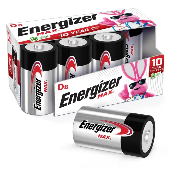 Energizer MAX D Cell Alkaline Batteries – 8 Count