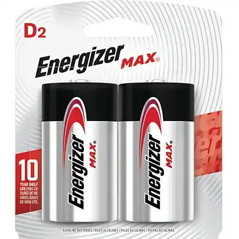 Energizer Max E95Bp-2 Multipurpose Battery – D – Alkaline