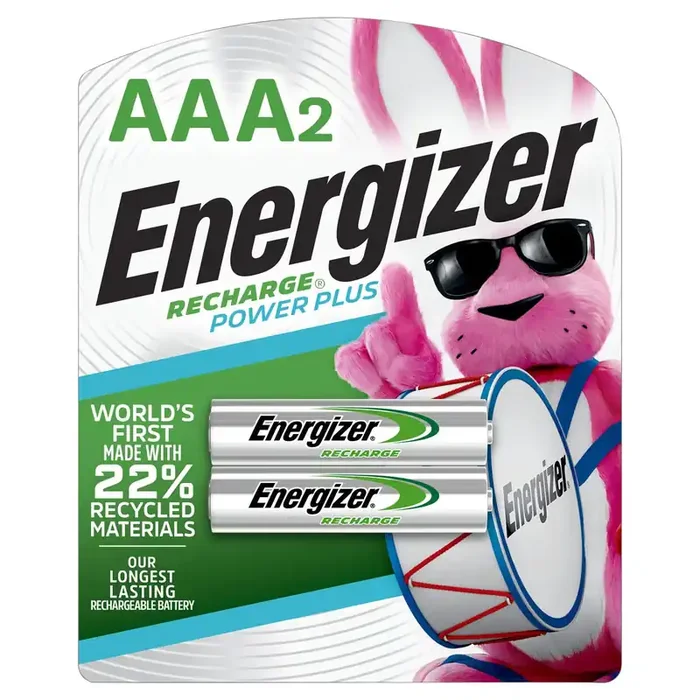 Energizer Power Plus Rechargeable AAA Batteries (2 Pack), 800mAh Triple A Batteries