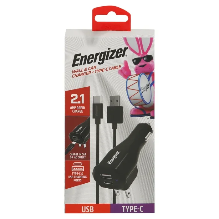 Energizer Wall & Car Charger + USB Cable, Micro, 1 Each