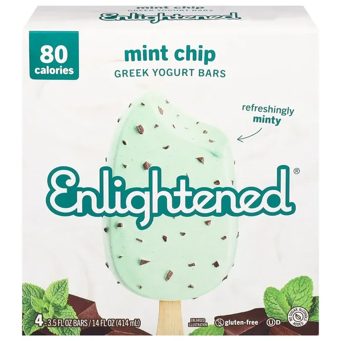 Enlightened Greek Mint Chip Yogurt Bars 4 – 3.5 fl oz Bars