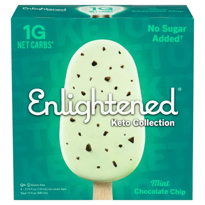 Enlightened Keto Collection Mint Chocolate Chip Ice Cream Bars