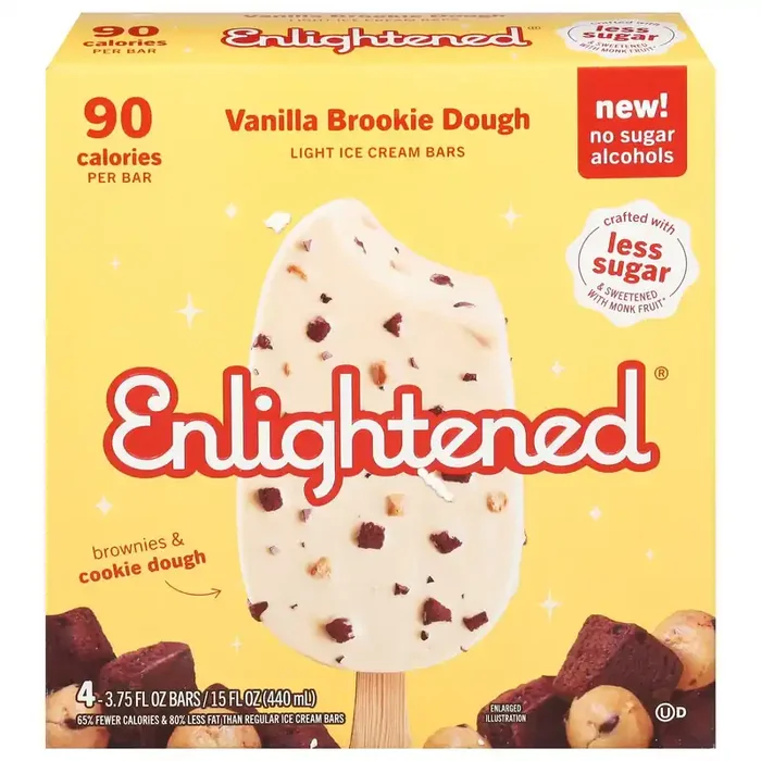 Enlightened Light Vanilla Brookie Dough Ice Cream Bars 4 – 3.75 fl oz Bars