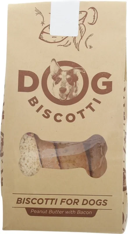 Enrico Biscotti Peanut Butter with Bacon Biscotti for Dogs 8 oz Bag