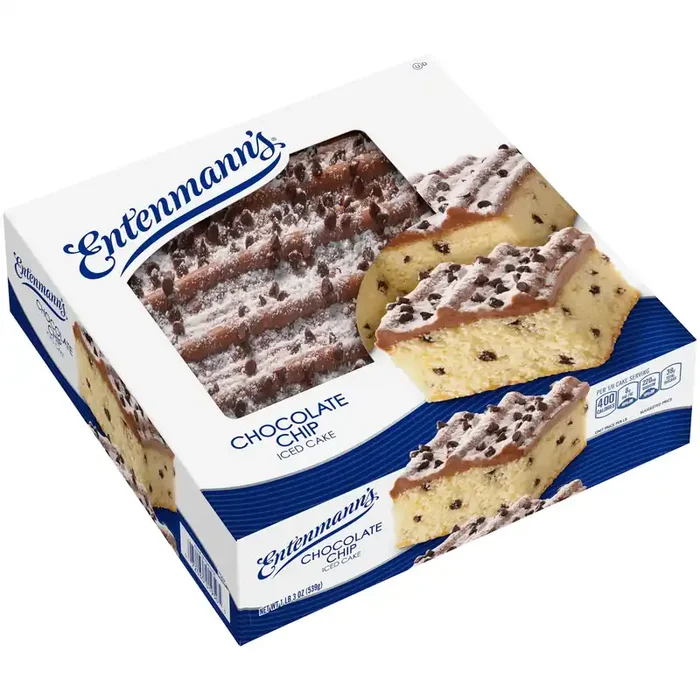 Entenmann‘s Chocolate Chip Iced Cake, 19 oz, Iced Cake, Box