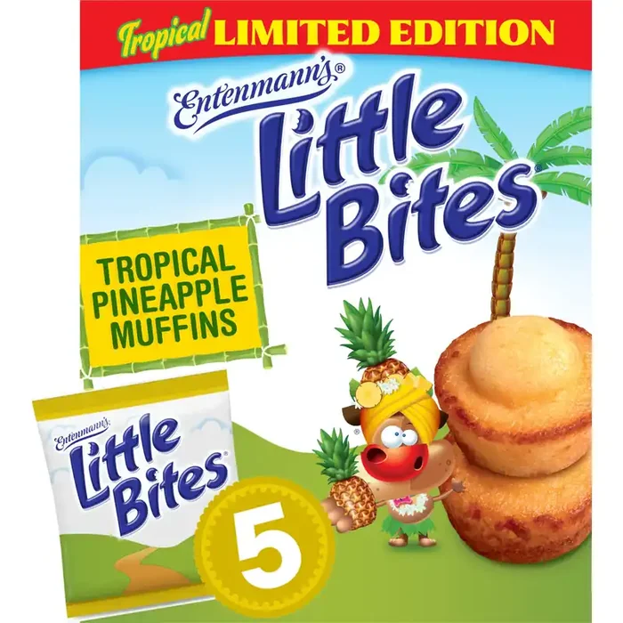 Entenmann‘s Little Bites Tropical Pineapple Muffins, 5 packs, Pineapple Mini Muffins, 8.25 oz Multipack